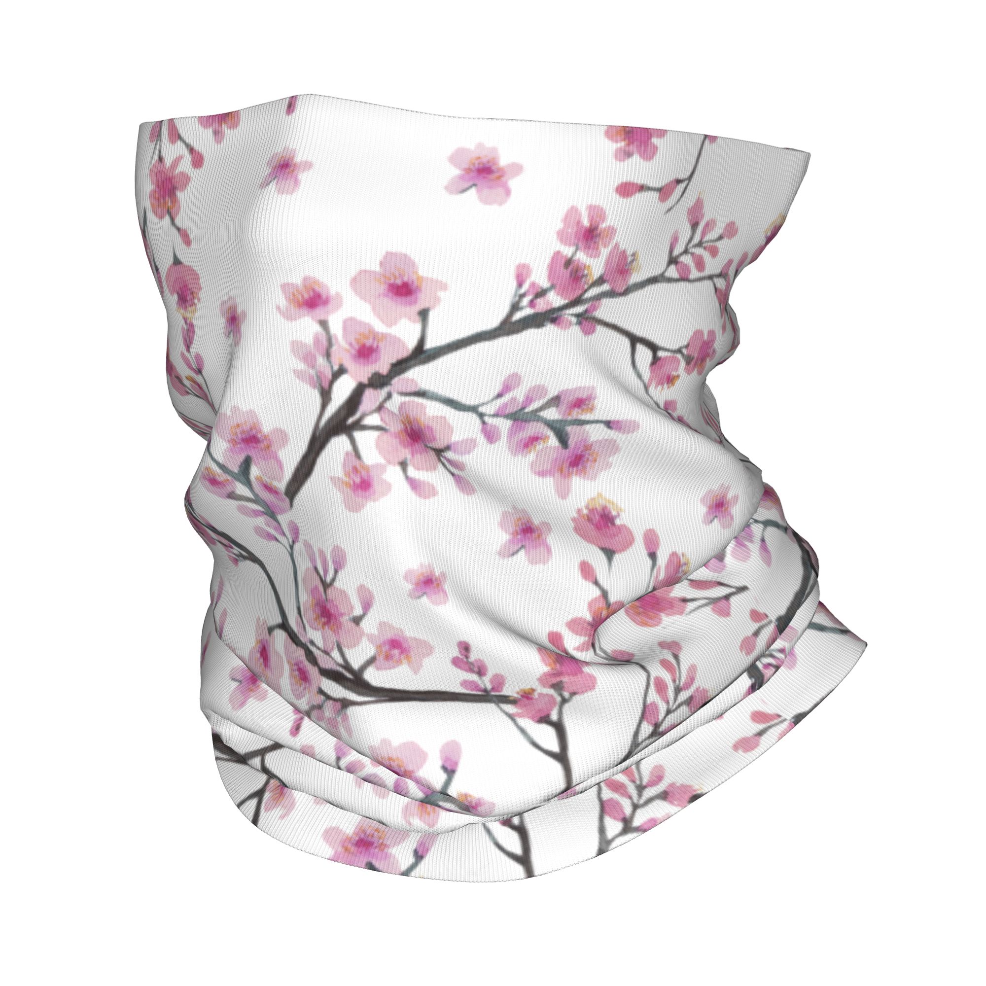 Neck Warmer Tube - Japońskie kwiaty wiśni Sakura z czerwonym