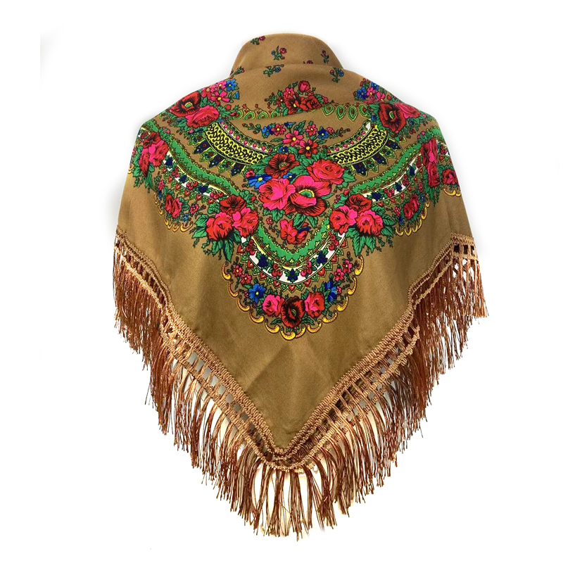 Bandana Cotton - Etniczna opaska z frędzlami chustka Babushka