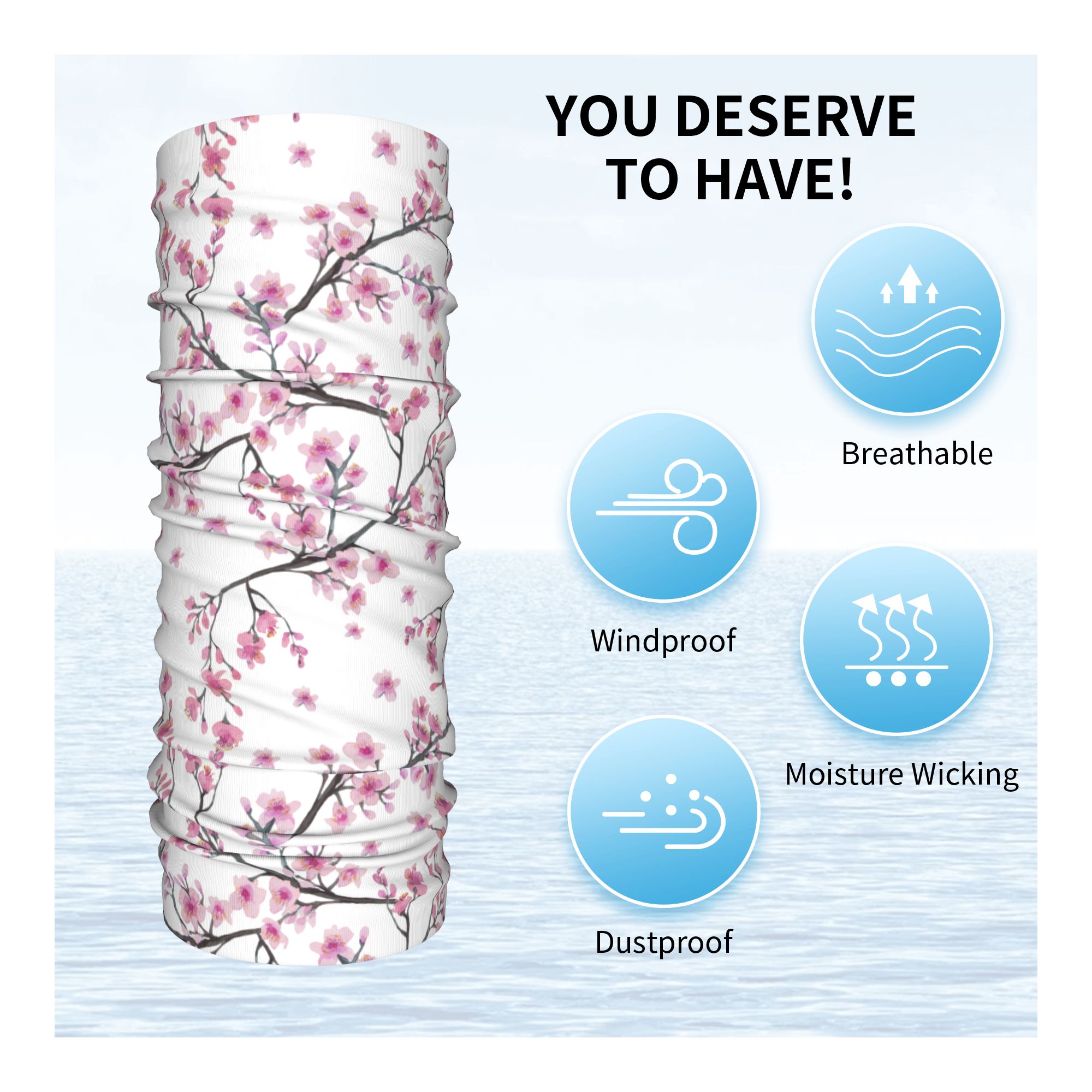 Japońskie kwiaty wiśni Sakura  – Neck Warmer Tube recenzja i cena