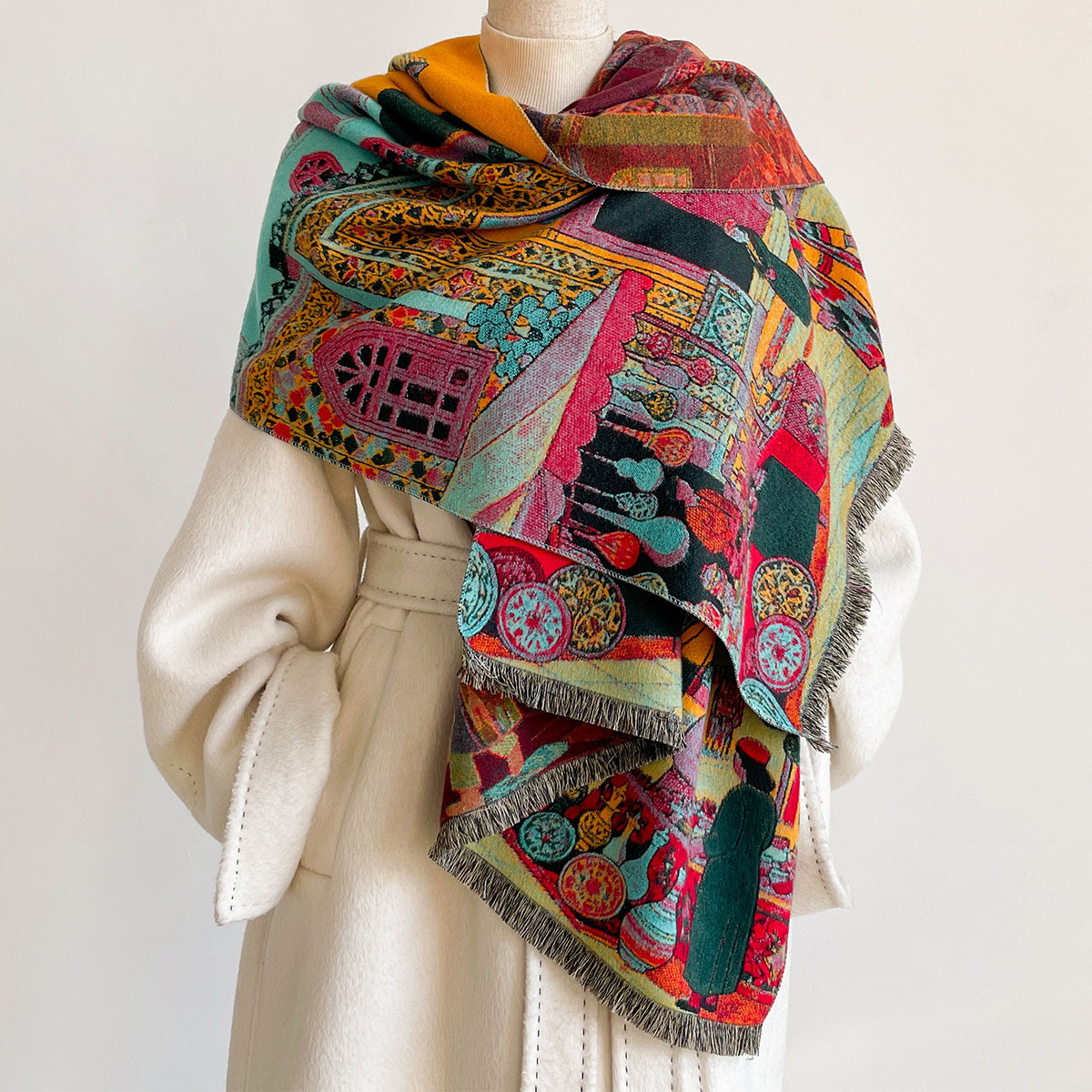 Damski szal z imitacji kaszmir – Pashmina Wrap Large recenzja i cena