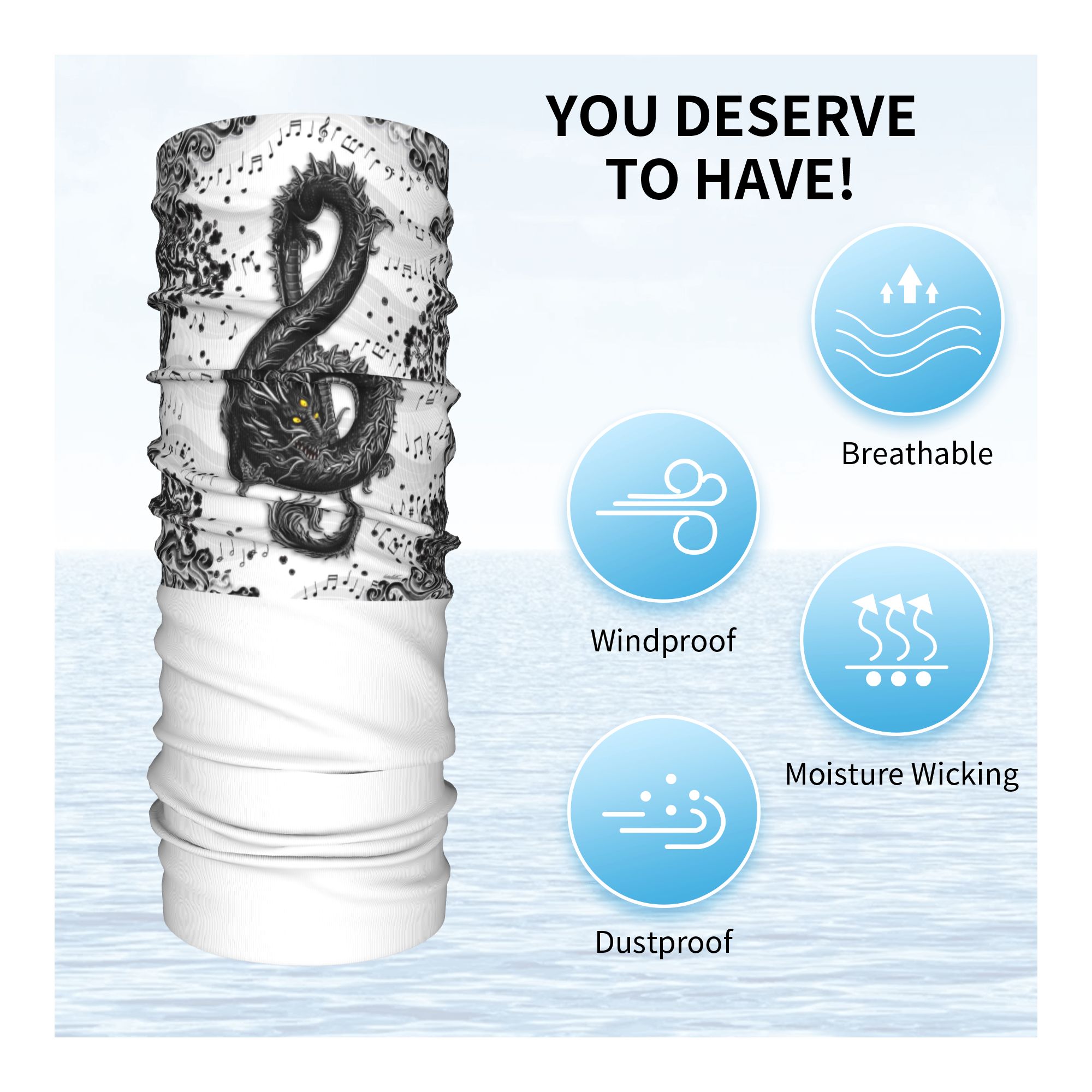 Opaska na głowę z motywem smok – Neck Warmer Tube recenzja i cena