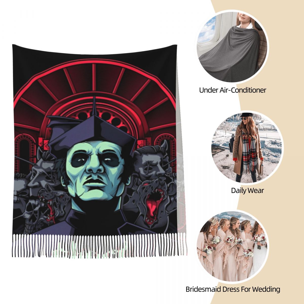 Szal damski Ghost Band, ciepły – Pashmina Wrap Large recenzja i cena